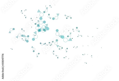 Light Blue, Green vector background with polygonal style with circles.