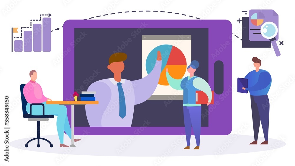 Business team internet video conference, vector illustration. Company analysis teamwork in computer, flat corporate network. Web communication online with leader, work employee meeting. Business team internet video conference, vector illustration. Company analysis teamwork in computer, flat corporate network. Web communication online with leader, work employee meeting.