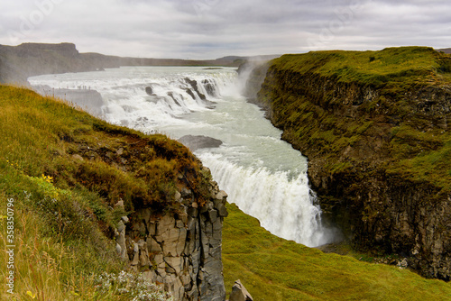 Gullfoss  a waterfall in the canyon of Olfusa river in southwest Iceland