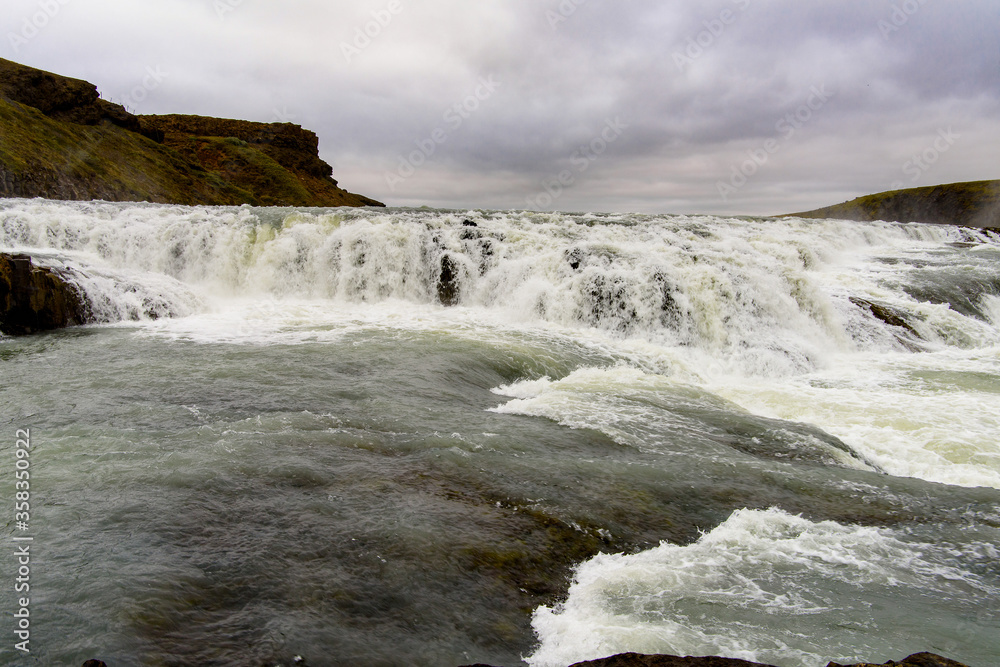 Fototapeta premium Gullfoss, a waterfall in the canyon of Olfusa river in southwest Iceland
