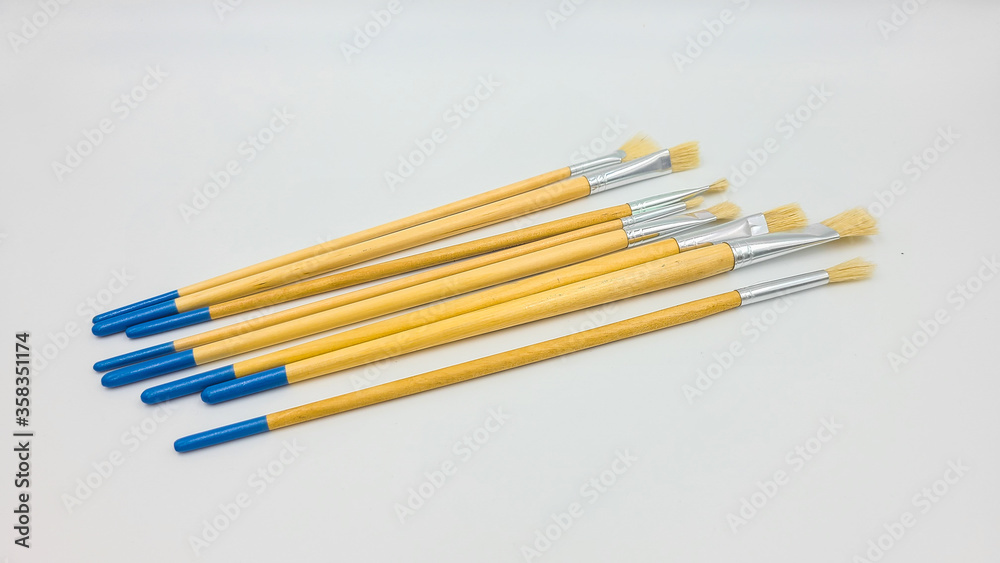 Group of Paint brushes in white background Group of Paint brushes in white background