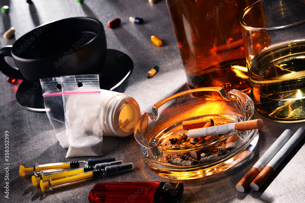 Addictive substances, including alcohol, cigarettes and drugs Addictive substances, including alcohol, cigarettes and drugs