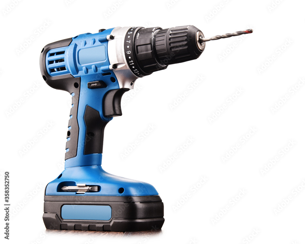 Cordless drill with drill bit working also as screw gun Cordless drill with drill bit working also as screw gun