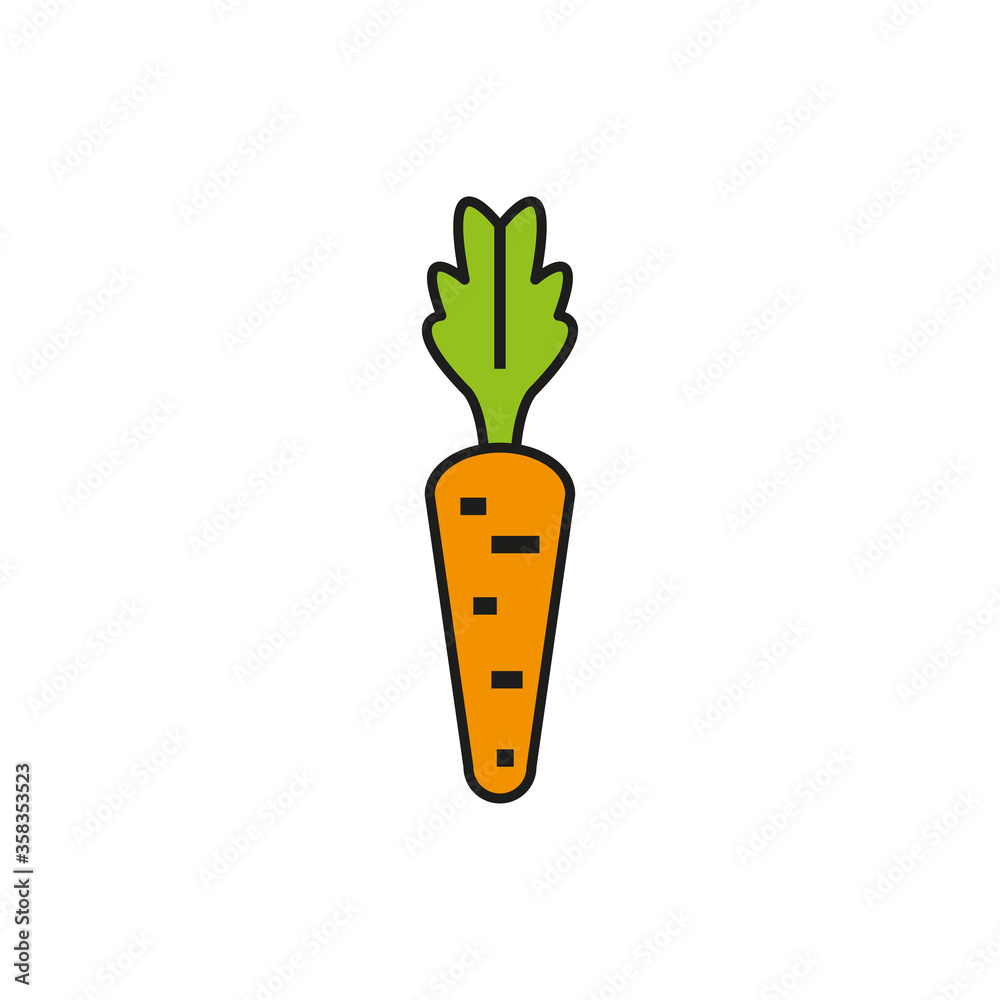 Icon of carrots. Simple flat vector illustration on a white background Icon of carrots. Simple flat vector illustration on a white background