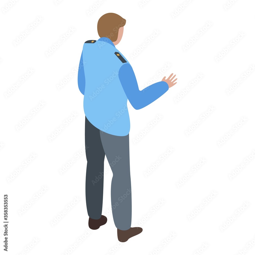 Public personal guard icon. Isometric of public personal guard vector icon for web design isolated on white background Public personal guard icon. Isometric of public personal guard vector icon for web design isolated on white background
