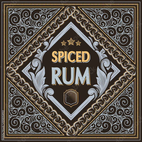 Rum - ornate vintage decorative label