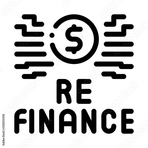 refinancing sign icon vector. refinancing sign sign. isolated contour symbol illustration