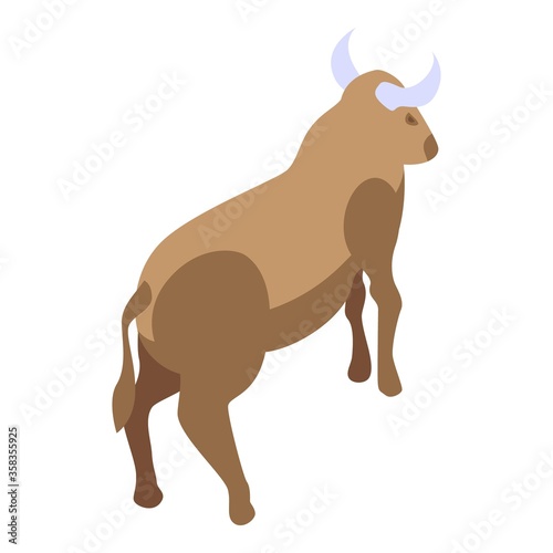 Wildebeest zoo icon. Isometric of wildebeest zoo vector icon for web design isolated on white background