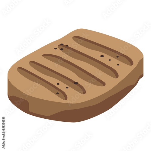 Bbq grilled meat icon. Isometric of bbq grilled meat vector icon for web design isolated on white background