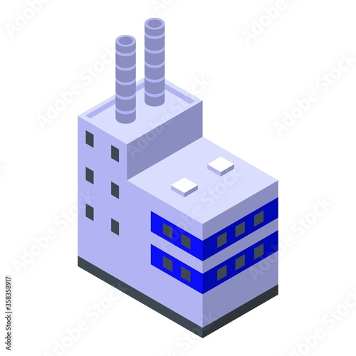Recycle factory icon. Isometric of recycle factory vector icon for web design isolated on white background