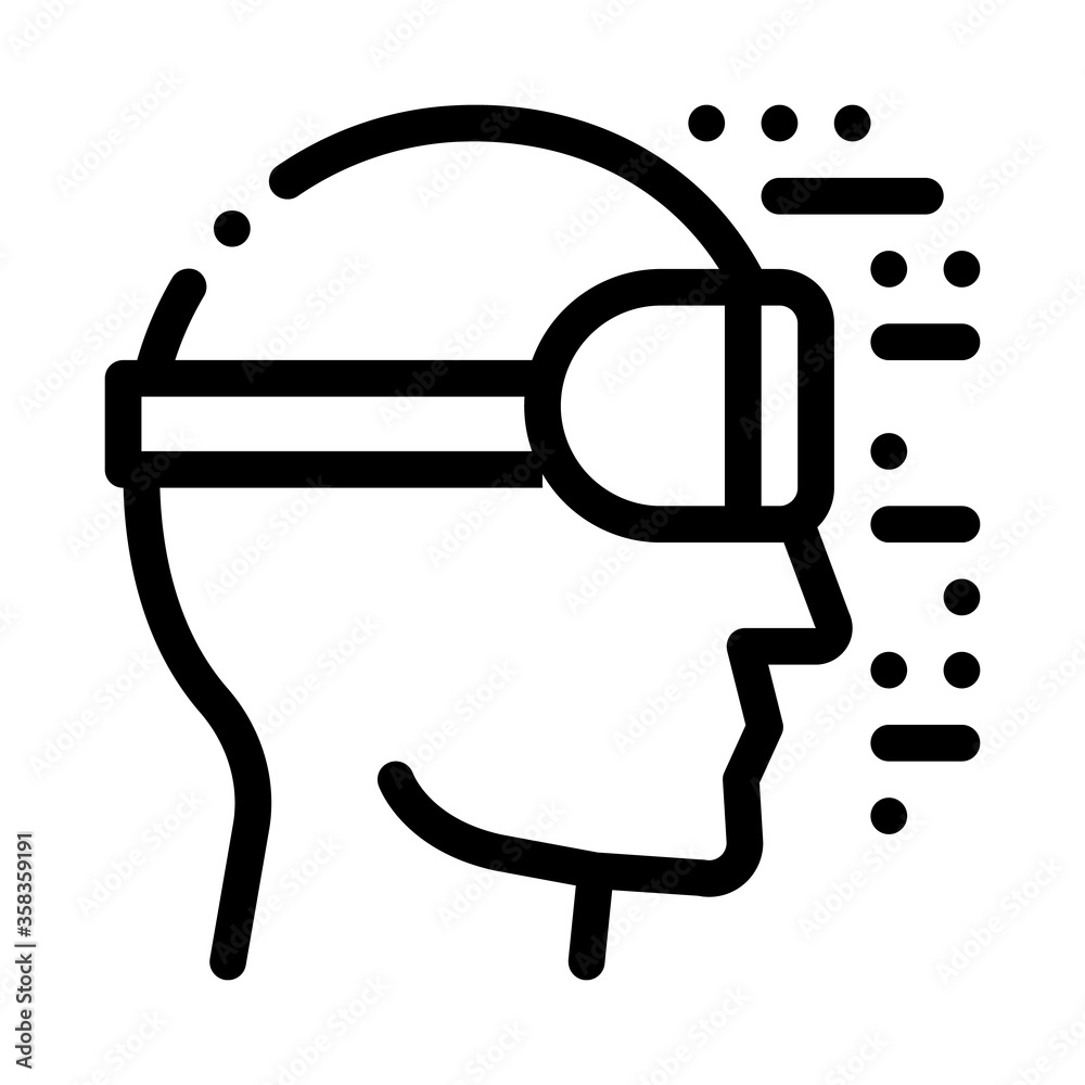 projecting reality through special glasses icon vector. projecting reality through special glasses sign. isolated contour symbol illustration