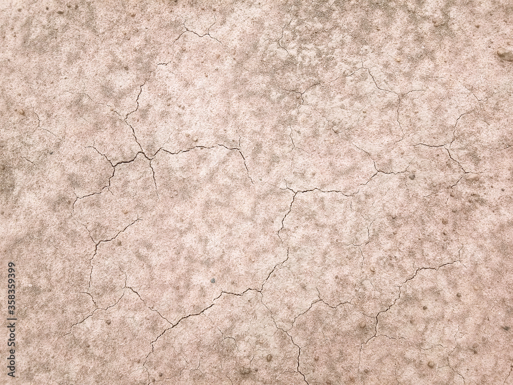 Fototapeta premium The ground has cracks in the top view for the background