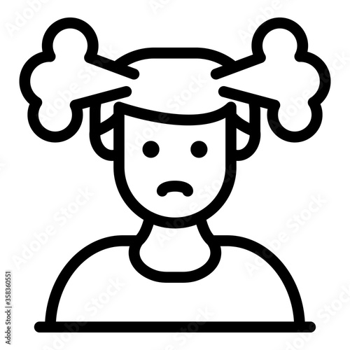 Smoke out of head icon. Outline smoke out of head vector icon for web design isolated on white background