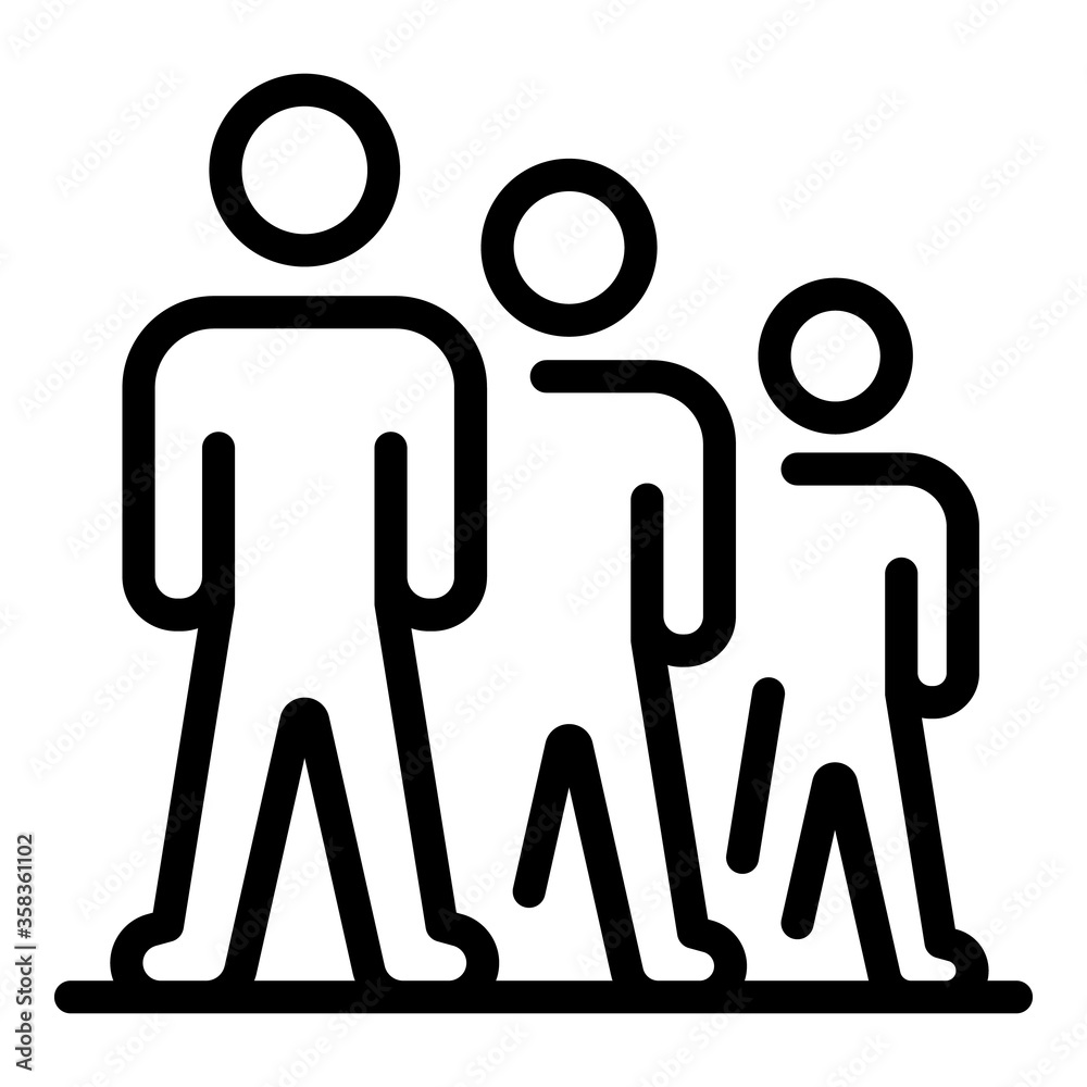 Three persons icon. Outline three persons vector icon for web design isolated on white background Three persons icon. Outline three persons vector icon for web design isolated on white background