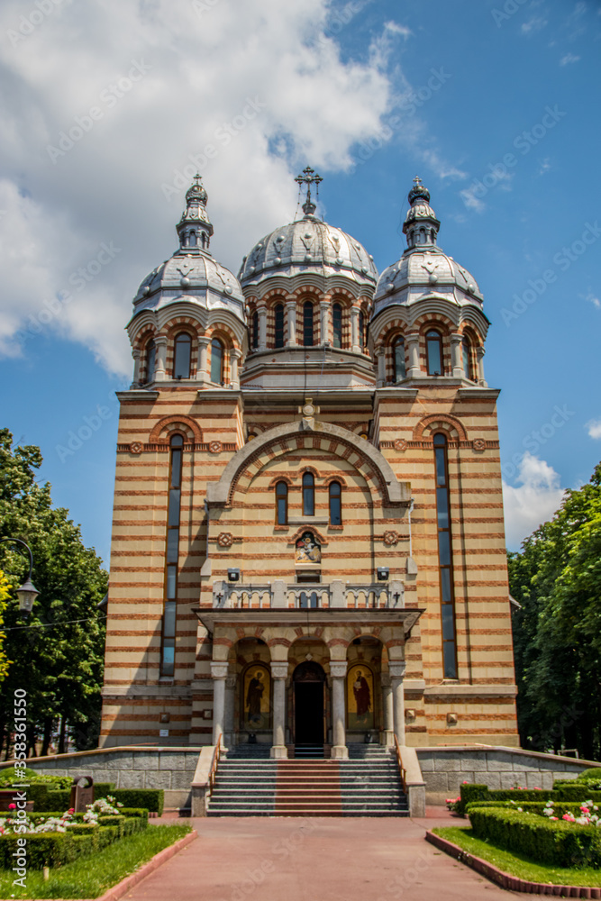 The Cathedral Saint George (Sfantul Gheorghe) of Tecuci City, Galati, Romania