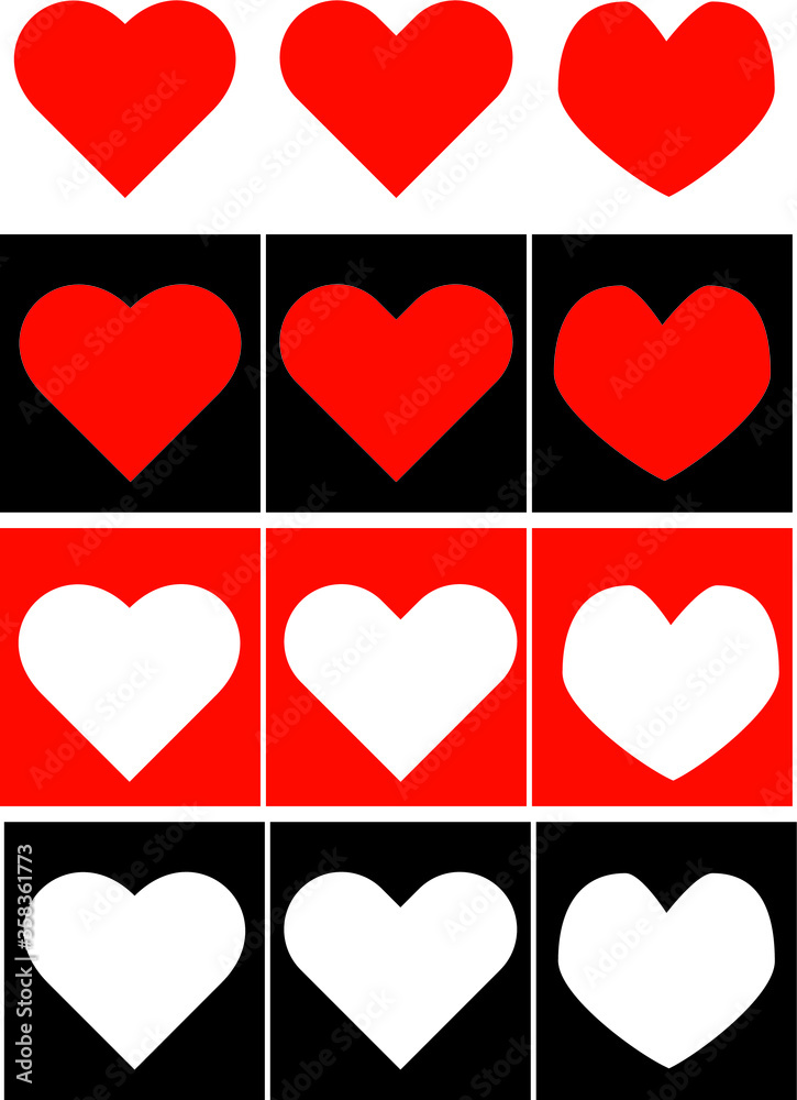set of hearts , vectorial illustration set of hearts , vectorial illustration
