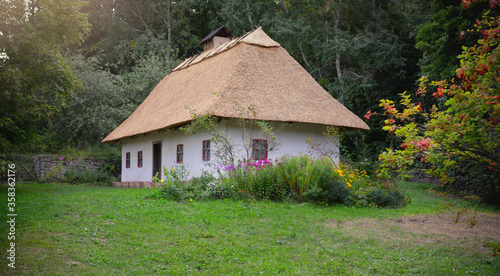 Ukrainian folk architecture. Public outdoor museum of Ukrainian Folk Architecture and Life in Pirogov village in Kiev (Kyiv) outskirts, Ukraine.