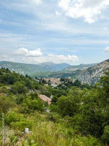 Overview on the village of Greolieres, France