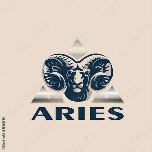 The head of a ram or Aries.
