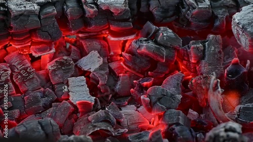 slow Gorenje of hot coals on the grill
