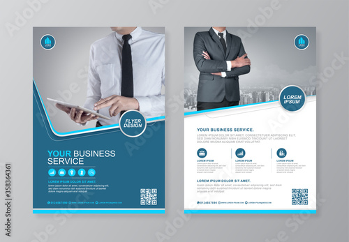 Stampa su tela Corporate business cover and back page a4 flyer design template for print