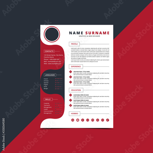 Professional Minimalist modern Resume CV curriculum vitae Template For interview