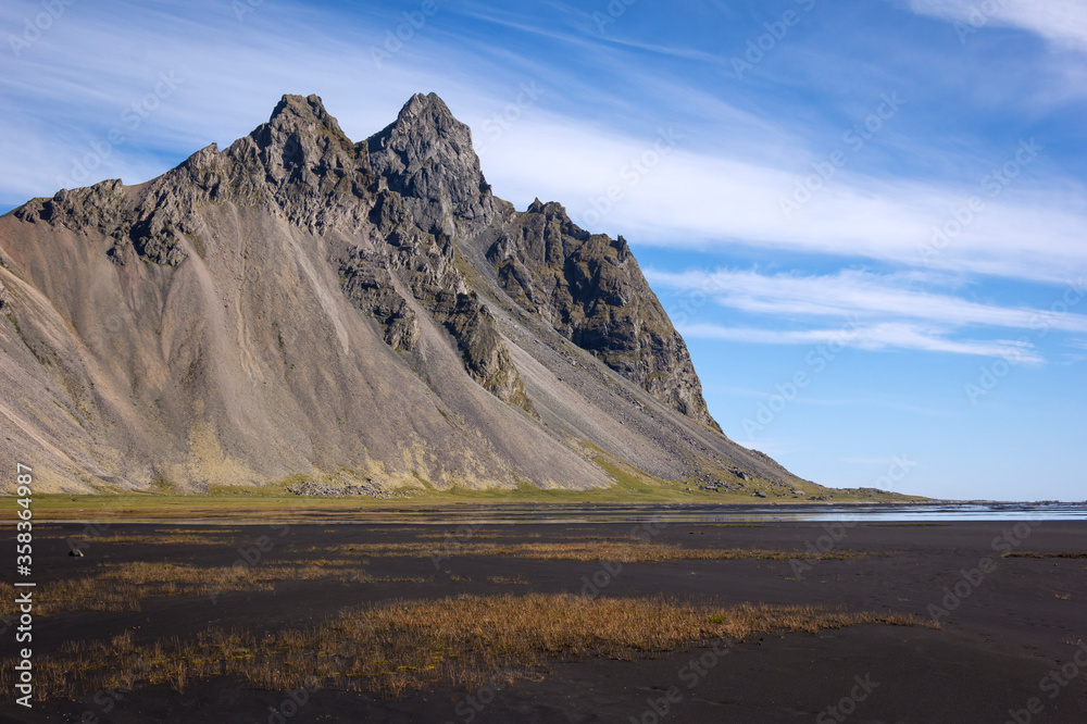 View to the famous Vestrahorn and Stokksnes