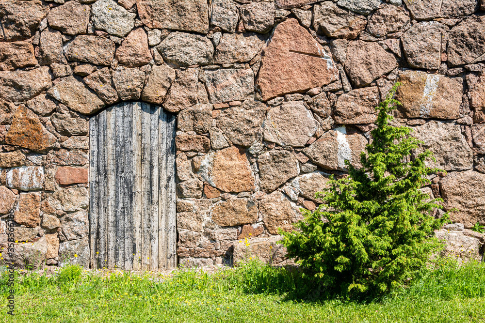 View of The wall of The Svartholm fortress, Loviisa, Finland View of The wall of The Svartholm fortress, Loviisa, Finland