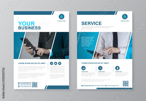 Corporate business cover and back page a4 flyer design template for print
