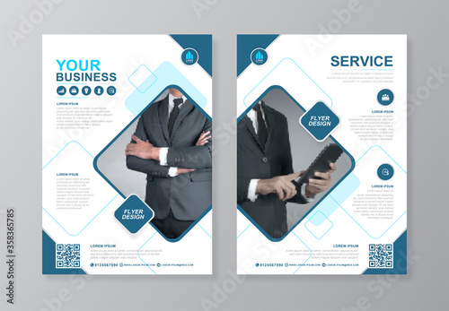 Corporate business cover and back page a4 flyer design template for print