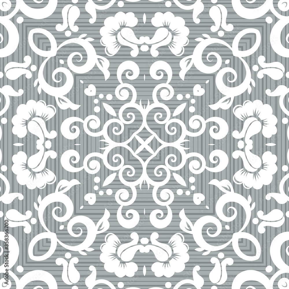Gray styled seamless repeat pattern wall tiles, Decor For home, Moroccan tiles, ornaments, or wall decor on marble, it also can be used for wallpaper, linoleum, textile, webpage
