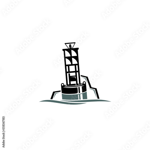 Channel Marker and Rock logo / icon design