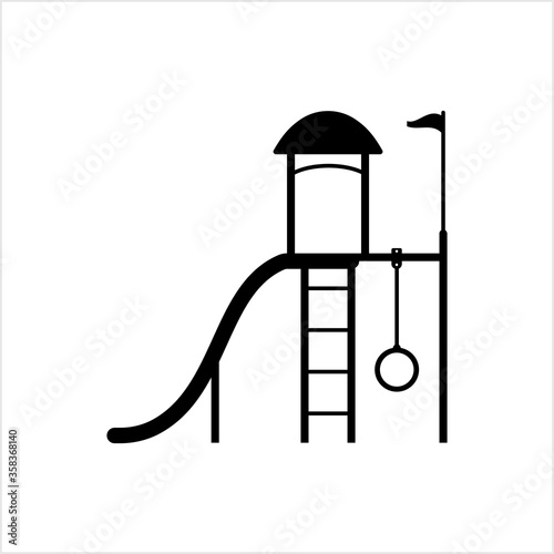 Swing Icon, Back And Forth Swinging Hanging Seat Suspended From Rope