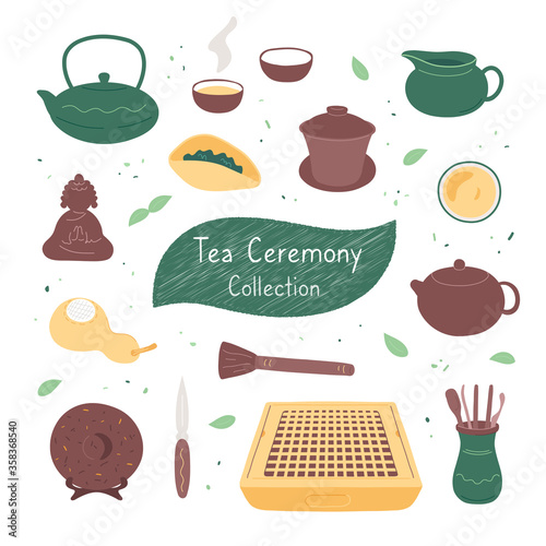 Chinese tea ceremony objects collection