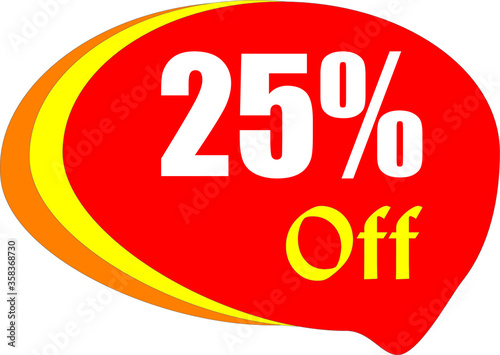 25 Percentage Off Discount Offer badge sale Vector Graphics