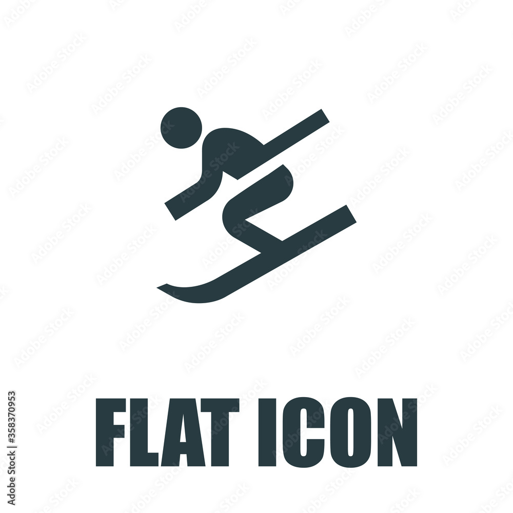 skii icon vector on white background, skii trendy filled icons from ...