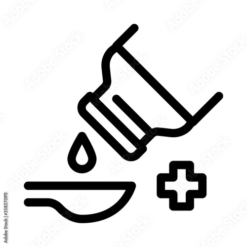 drip syrup into spoon icon vector. drip syrup into spoon sign. isolated contour symbol illustration