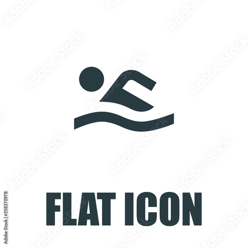 Summer Swim Water Information Flat People Pictogram Icon Isolated on White Background pictogram