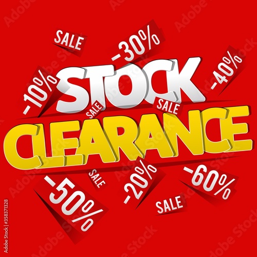 Stock clearance banner, flyer or poster design template