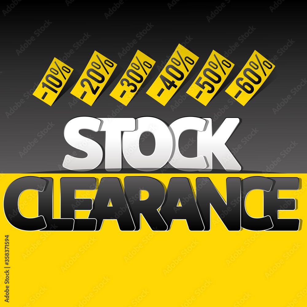 Fototapeta premium Stock clearance banner, flyer or poster design template