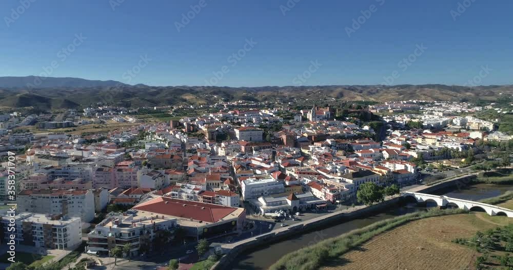Algarve destination region, town of Silves and Castle aerial, one of the best preserved Moorish fortifications in Portugal. Algarve destination region, town of Silves and Castle aerial, one of the best preserved Moorish fortifications in Portugal.