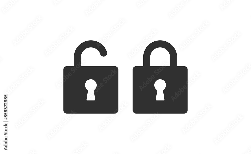 Lock icon, security symbol. Padlock pictogram. Lock icon, security symbol. Padlock pictogram.