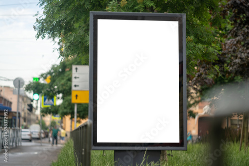 Advertising city billboard, vertical MOCKUP for advertising