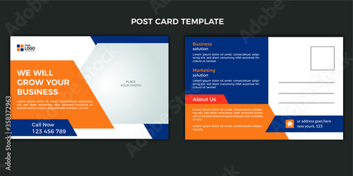 Corporate postcard design template. amazing and modern postcard design. stylish corporate postcard design.