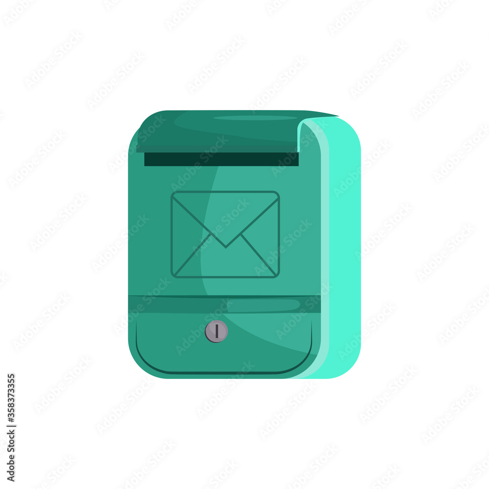 Modern mailbox with key hole. Letterbox, sending, house. Can be used for topics like correspondence, communication, address Modern mailbox with key hole. Letterbox, sending, house. Can be used for topics like correspondence, communication, address
