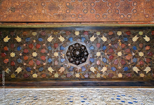 Detail of the famous Alhambra palace Granada Andalusia Spain.