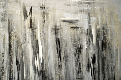 Random black and white brush painting strokes.