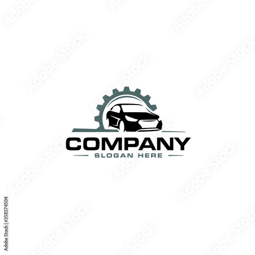 Car and Gear logo or combination mark design