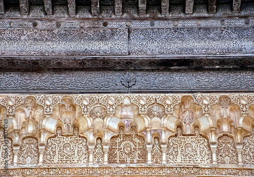 Detail of the famous Alhambra palace Granada Andalusia Spain.