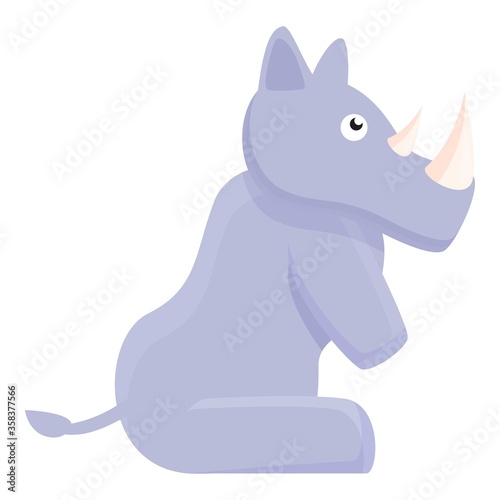 Staying rhino icon. Cartoon of staying rhino vector icon for web design isolated on white background